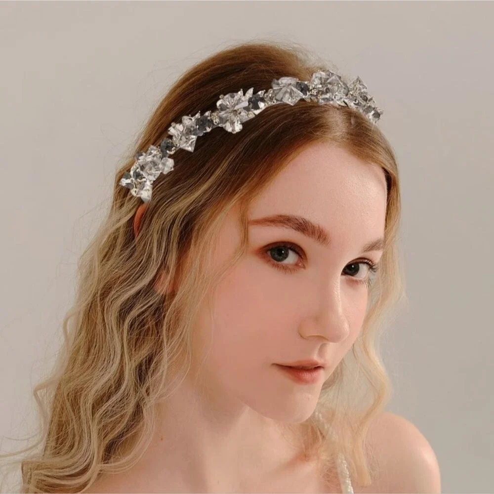 Bedazzled magpie headband crystal cluster crown